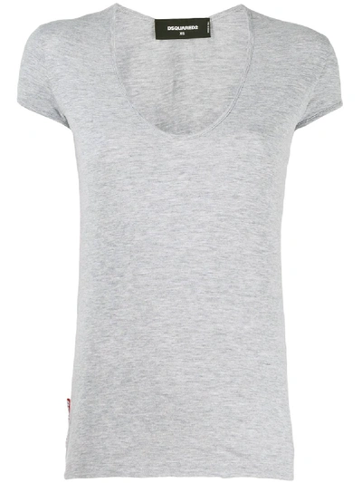 Shop Dsquared2 Scoop Neck T-shirt In Grey