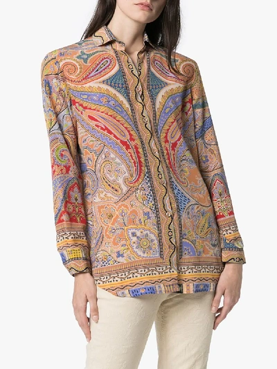 Shop Etro Paisley Print Silk Shirt In Multicolour