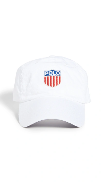 Shop Polo Ralph Lauren Cls Sport Cap In Pure White With Polo Crest
