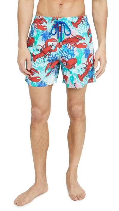 Shop Vilebrequin Lobster And Coral Moorea Swim Trunks In Rouge Medicis