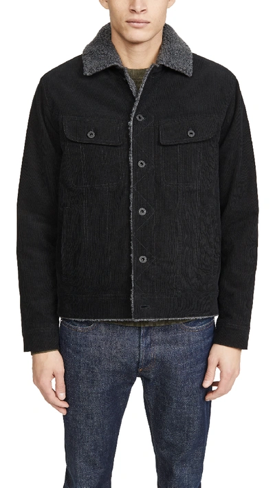 Shop Vince Corduroy Sherpa Jacket In Black