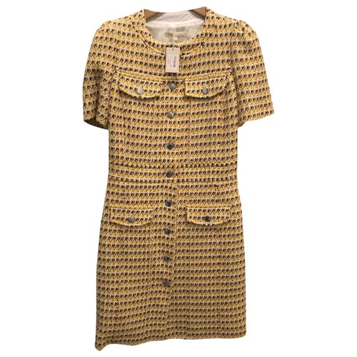 maje yellow tweed dress