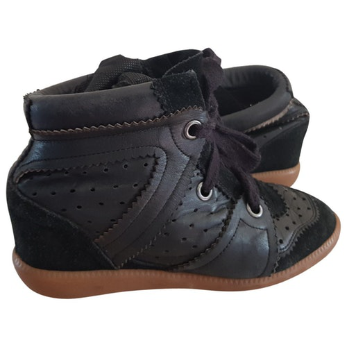 Pre-Owned Isabel Marant Betty Black Leather Trainers | ModeSens