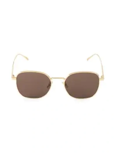 Shop Bottega Veneta 56mm Round Sunglasses In Gold