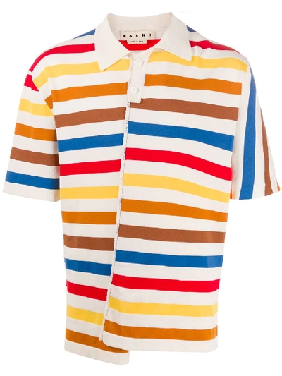 Shop Marni Reconstructed Polo Shirt In White