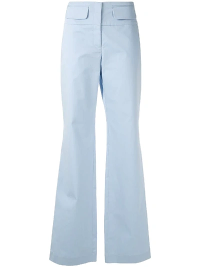 Shop Alcaçuz Marie Flared Trousers In Blue