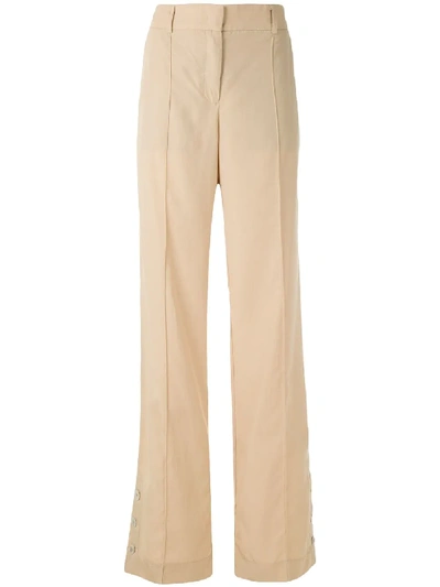 Shop Alcaçuz Mural Straight Trousers In Neutrals