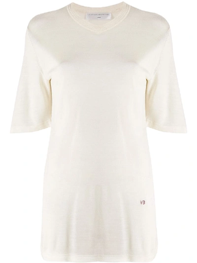 Shop Victoria Beckham Oversized Knitted Top In White