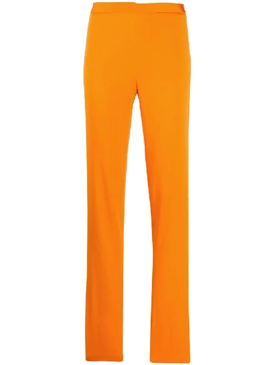 Shop Versace High-waisted Bootcut Trousers In A1164 Orange