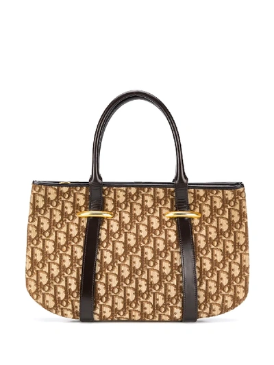 Pre-owned Dior 1980s  Trotter Pattern Tote In Brown