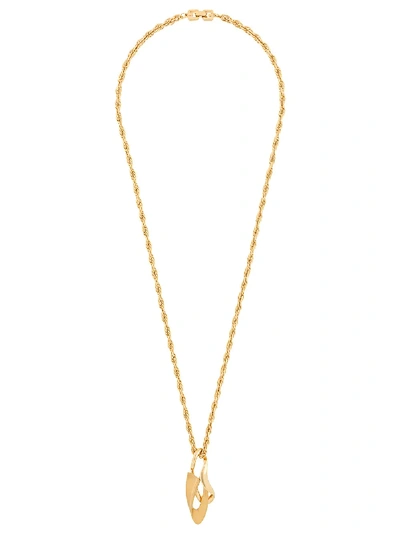 Pre-owned Givenchy 1980s Pointy Pendant Long Necklace In Gold