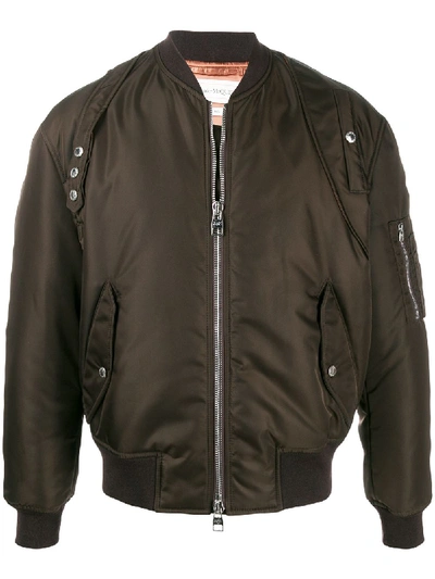 Shop Alexander Mcqueen Short Zipped Bomber Jacket In Brown