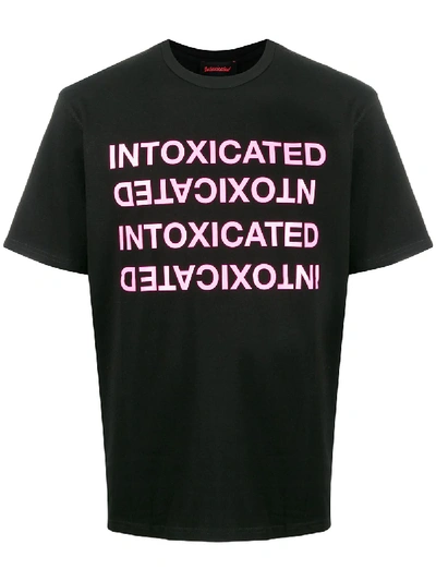 Shop Intoxicated Mirror Logo-print T-shirt In Black