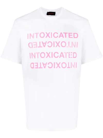 Shop Intoxicated Mirror Logo-print T-shirt In White