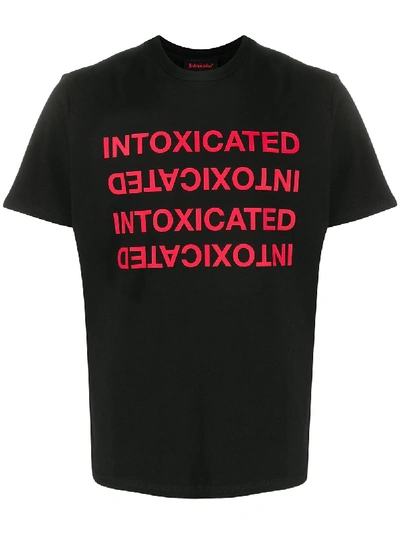 Shop Intoxicated Mirror Logo-print T-shirt In Black