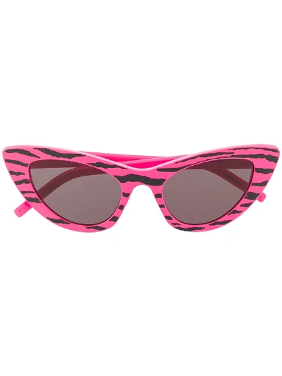 Shop Saint Laurent Sl 213 Lily Tiger Sunglasses In Pink