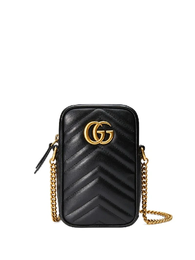 Shop Gucci Gg Marmont Mini Bag In Black