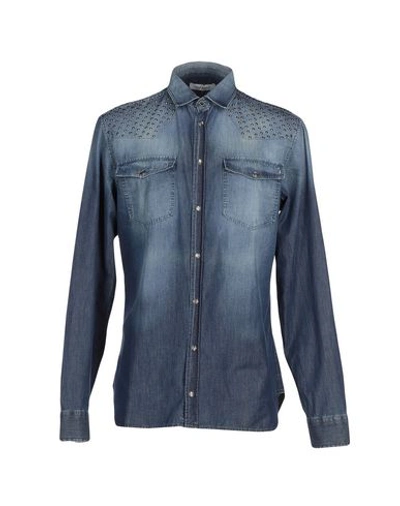 Shop Pierre Balmain Denim Shirt In Blue