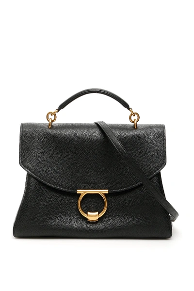 Shop Ferragamo Large Margot Bag In Nero (black)