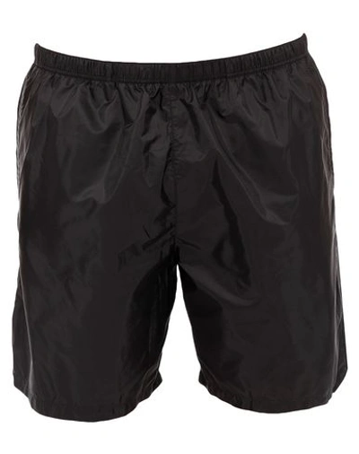 Shop Prada Swim Trunks In Black