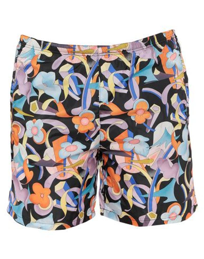 Shop Prada Swim Trunks In Black