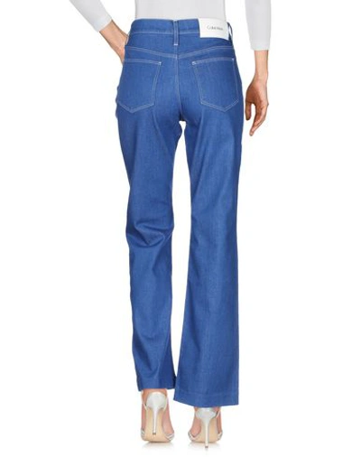 Shop Calvin Klein Woman Denim Pants Blue Size 0 Cotton, Elastane