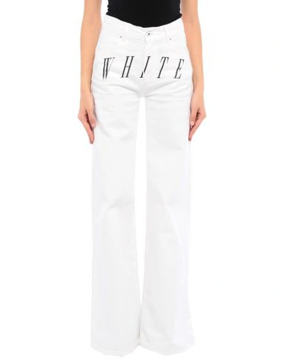Shop Off-white Denim Pants In White