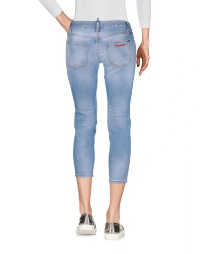 Shop Dsquared2 Woman Denim Cropped Blue Size 8 Cotton, Elastane