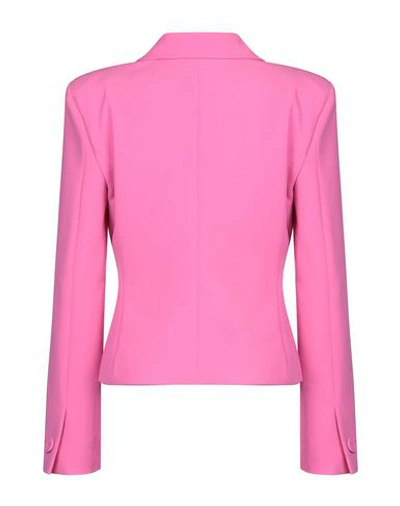 Shop Moschino Woman Blazer Fuchsia Size 10 Polyester, Polyurethane In Pink