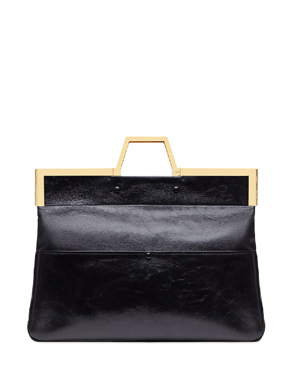 flat leather bag