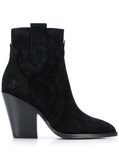Shop Ash Suede Ankle Boots In Black