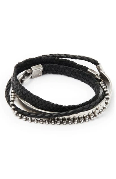 Shop Title Of Work Sterling Silver & Leather Wrap Bracelet