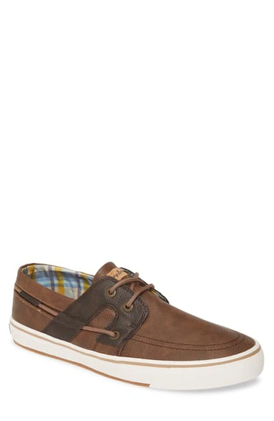 Shop Tommy Bahama Stripe Breaker Sneaker In Brown / Dark Brown Pu