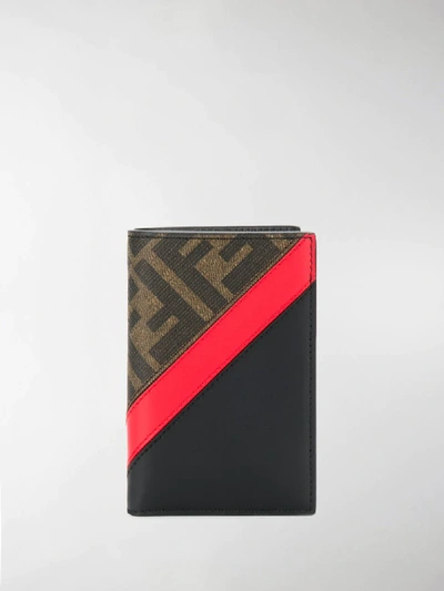 Shop Fendi Ff Vertical Cardholder In Brown