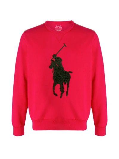 Shop Polo Ralph Lauren Logo Appliqué Sweatshirt In Red