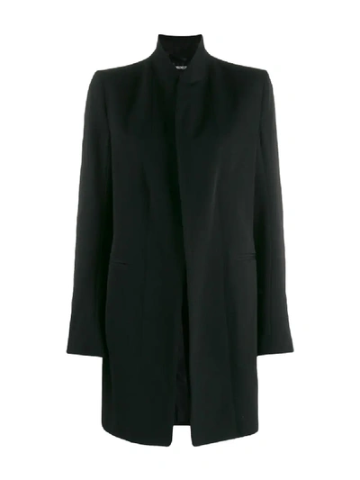 Shop Ann Demeulemeester Fitted Midi Coat In Black