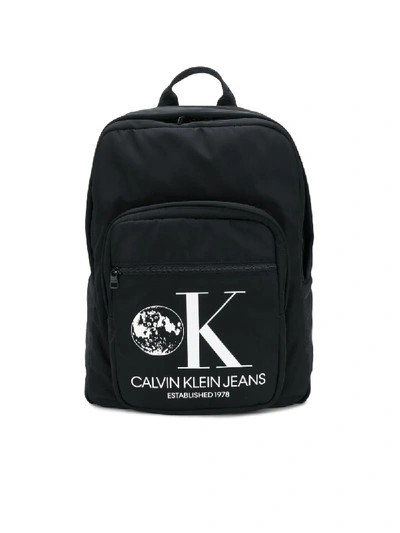 Calvin Klein Jeans Est.1978 1978 Large Logo Print Backpack In Black