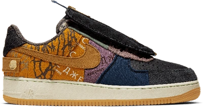 Pre-owned Nike Air Force 1 Low Travis Scott Cactus Jack In  Multi-color/muted Bronze-fossil | ModeSens