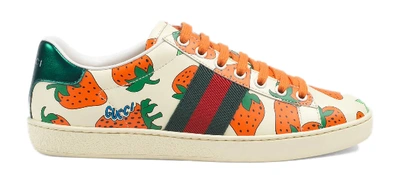 Pre-owned Gucci Ace Strawberry In Multicolor