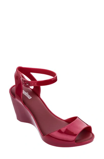 Shop Melissa Blanca Jelly Wedge Sandal In Red