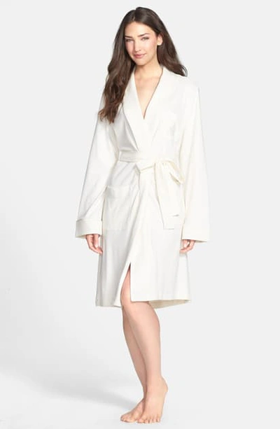 Shop Lauren Ralph Lauren Quilted Collar Robe In Ivory