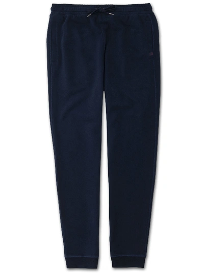 Shop Derek Rose Men's Sweatpants Devon 2 Loopback Cotton Navy