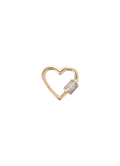 Shop Marla Aaron 'heart' Diamond 14k Yellow Gold Medium Lock