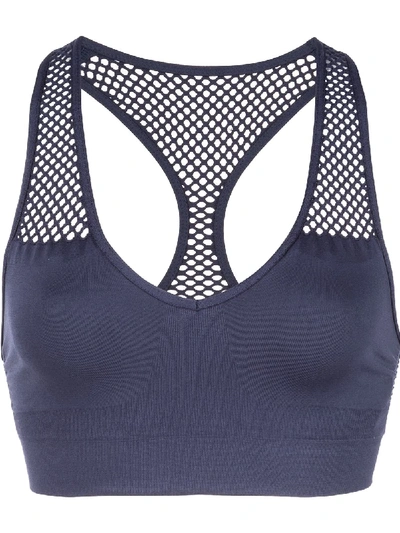 Shop Alala Seamless Sports Bra In Blue