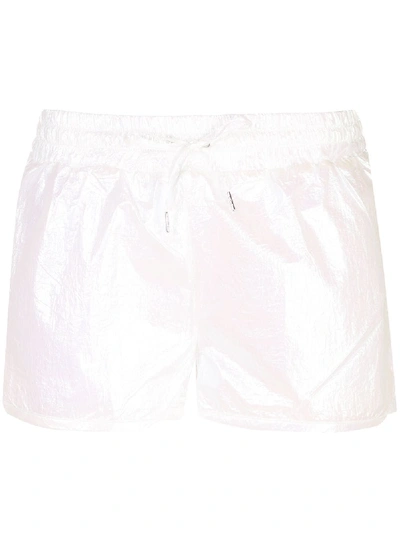 Shop Alala Etoile Iridescent Running Shorts In White