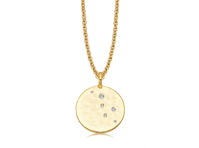 Shop Missoma Pave Hammered Disc Necklace 18ct Gold Vermeil/cubic Zirconia