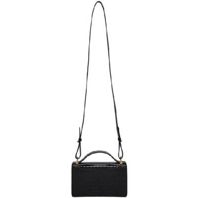 Shop Givenchy Black Croc Gv3 Wallet Bag In 001 Black