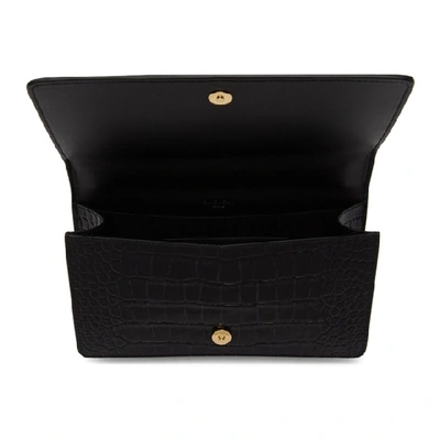 Shop Givenchy Black Croc Gv3 Wallet Bag In 001 Black