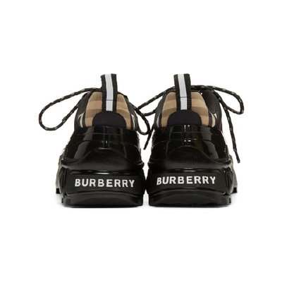 Shop Burberry Black & Beige Arthur Sneakers