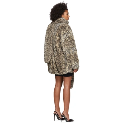 Shop Alexander Wang T Alexanderwang.t Beige Oversized Cheetah Coat In 950 Cheetah